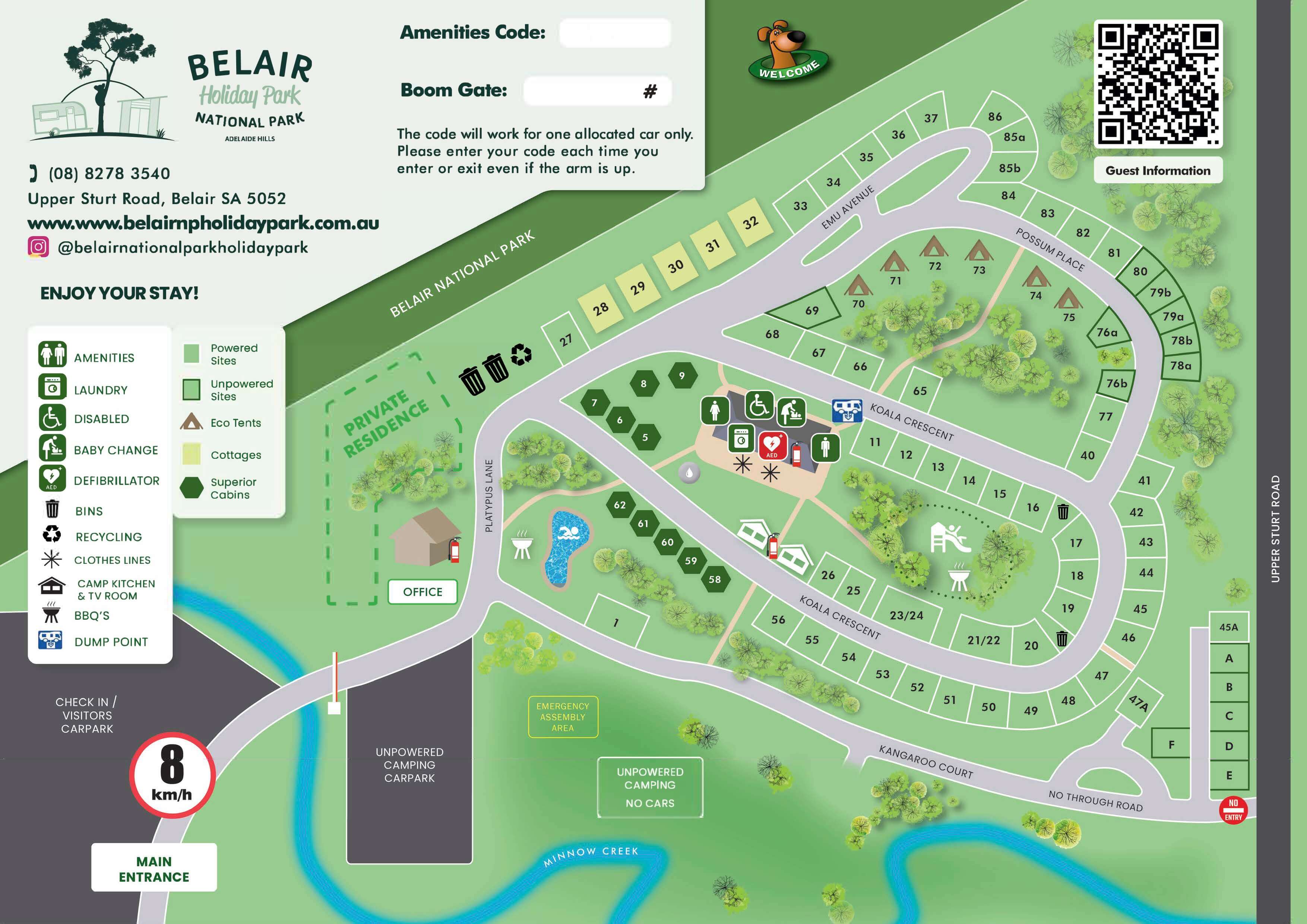 Belair-National-Park-Holiday-Park-Map